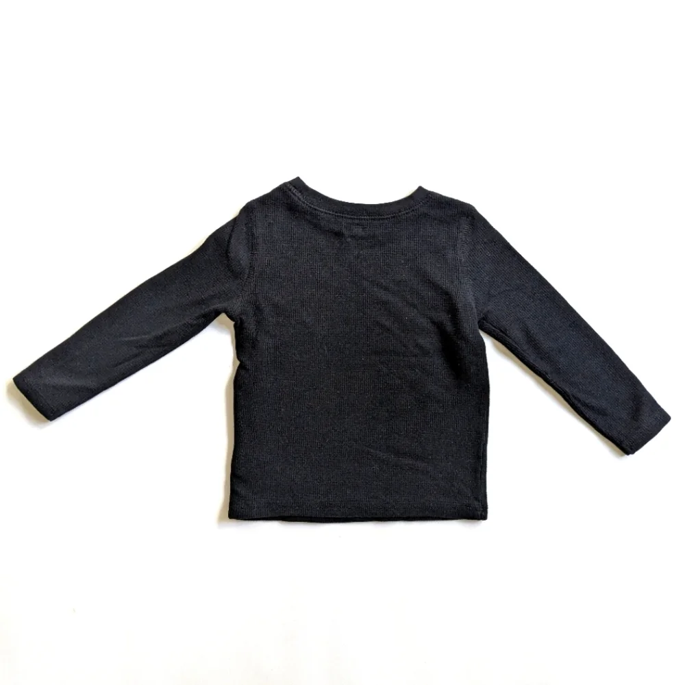Old Navy 2T Black Crew Neck Long Sleeve Thermal T-shirt